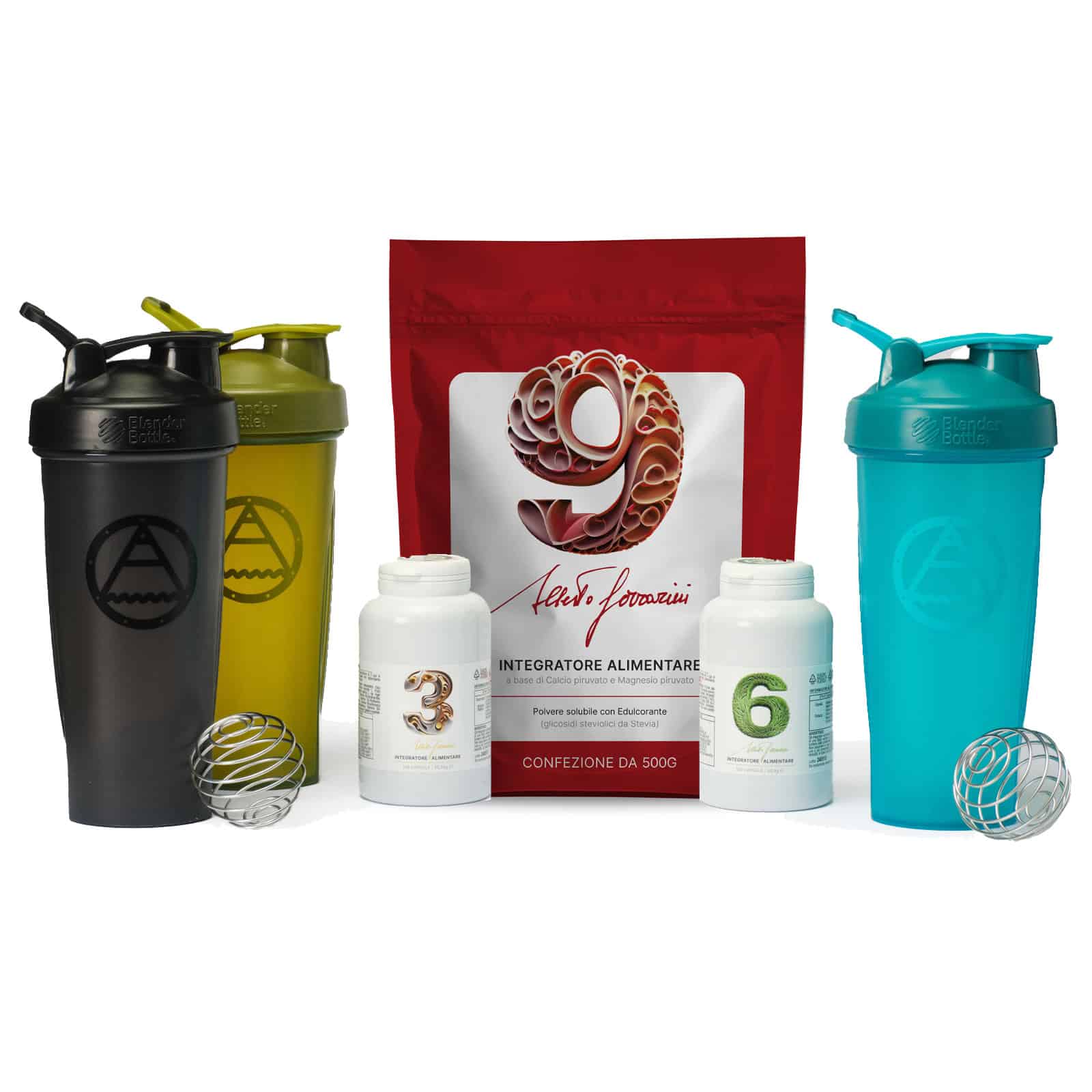 Kit integratori "3/6/9" & BlenderBottle - CONSEGNA DA META' SETTEMBRE